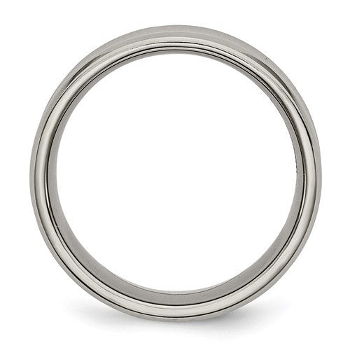 Titanium Polished Concave 8mm Beveled Edge Band