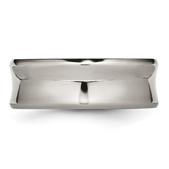 Titanium Polished Concave 8mm Beveled Edge Band
