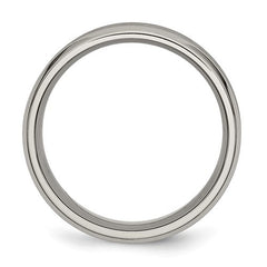 Titanium Brushed and Polished Concave 8mm Beveled Edge Band