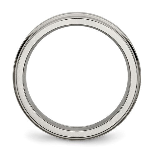 Titanium Polished 6mm Grooved Edge Band
