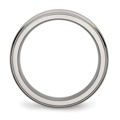 Titanium Polished 6mm Grooved Edge Band