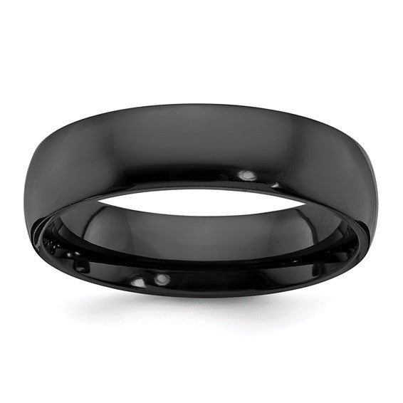 Black Zirconium Polished 6mm Band