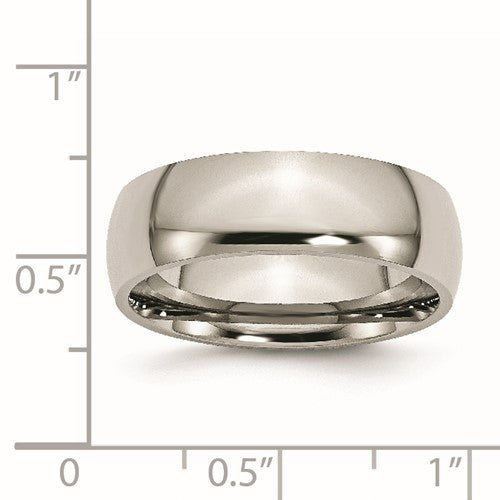Titanium Polished 7mm Half Round Band