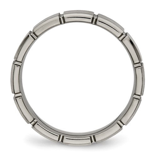 Titanium Brushed and Polished 5mm Grooved Band