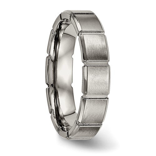 Titanium Brushed and Polished 5mm Grooved Band