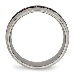 Titanium with Black and Red Carbon Fiber Inlay 8mm Band