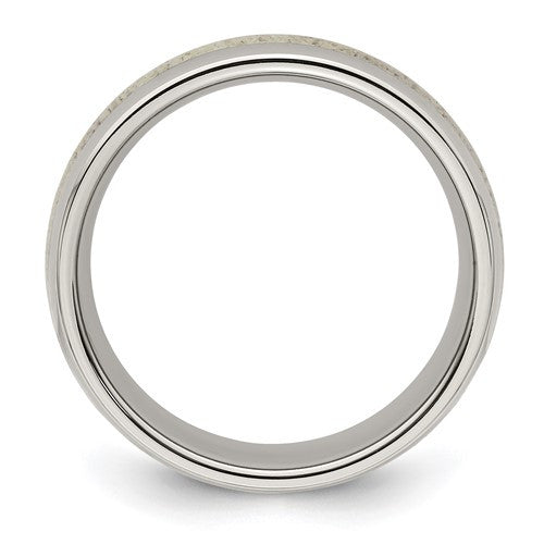 Stainless Steel with Antler Inlay 8mm Band
