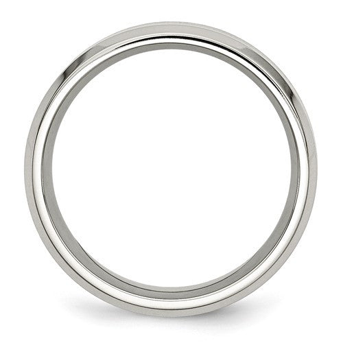 Stainless Steel with Black Koa Wood Inlay 8mm Band