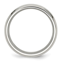Stainless Steel with Black Koa Wood Inlay 8mm Band