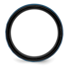 Stainless Steel and Black and Blue IP-plated 8mm Band