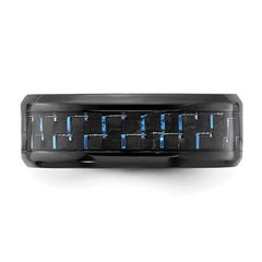 Black Titanium with Black and Blue Carbon Fiber Inlay 8mm Band