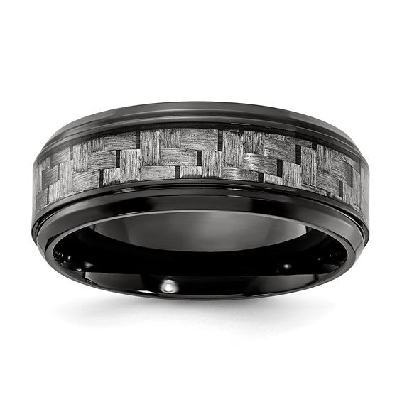 Black Titanium with Grey Carbon Fiber Inlay 8.00mm Band