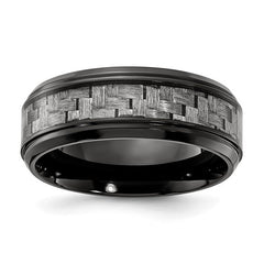 Black Titanium with Grey Carbon Fiber Inlay 8.00mm Band