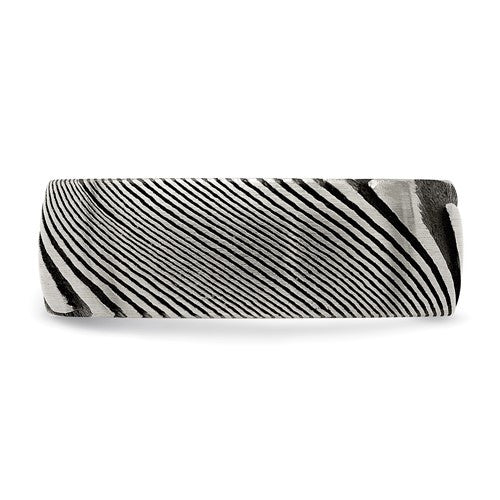 Damascus Steel Polished 8mm Band