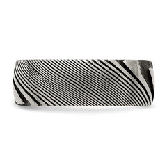 Damascus Steel Polished 8mm Band