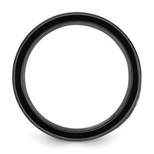Titanium Black IP-plated and Mother of Pearl Inlay 8mm Band