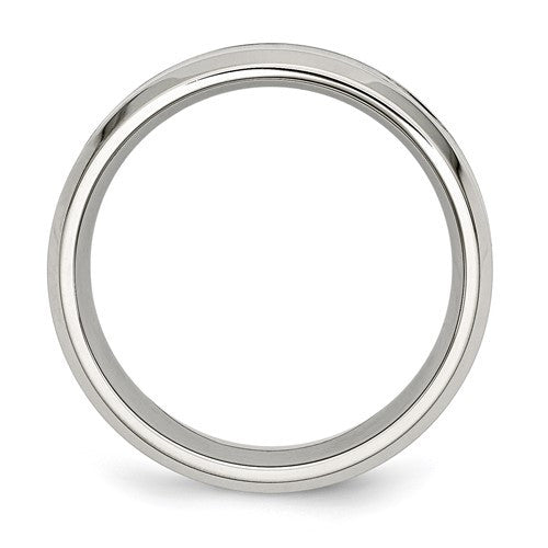 Stainless Steel with Koa Wood Inlay 8mm Enameled Band