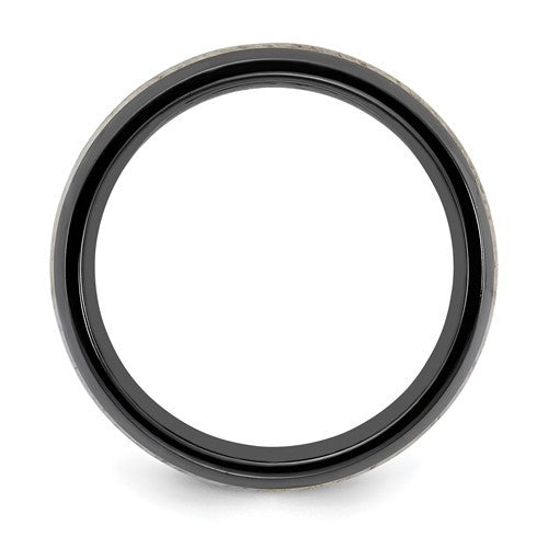 Black Zirconium with White Antler Inlay 8.00mm Band