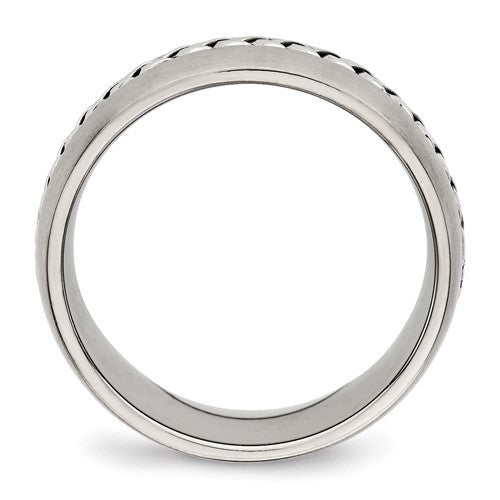Stainless Steel Brushed and Polished Braided 8mm Band