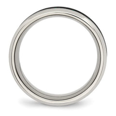 Stainless Steel Polished with Black and Green Carbon Fiber Inlay 8mm Band