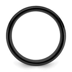 Black Zirconium Polished with Blue Imitation Opal Inlay 8mm Band