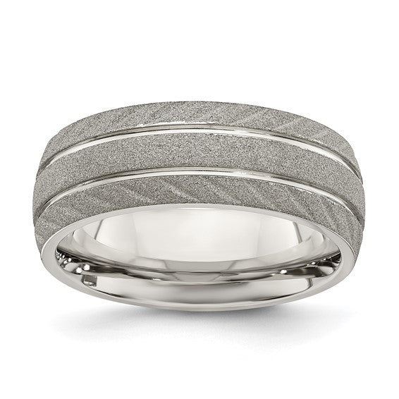 Stainless Steel Polished and Satin 8mm Band