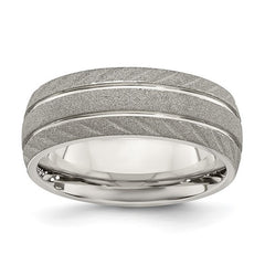 Stainless Steel Polished and Satin 8mm Band