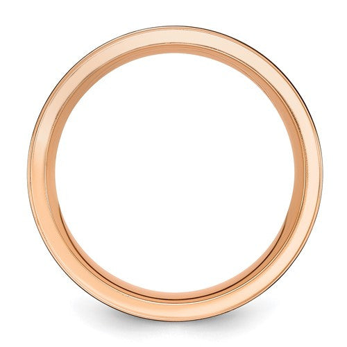 Black Zirconium Brushed and Polished Rose IP-plated 8mm Band