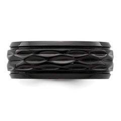 Black Zirconium Polished and Diamond-cut 8mm Band