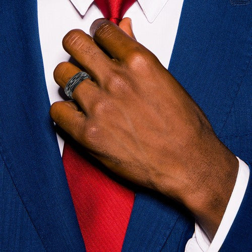Black Zirconium Polished and Diamond-cut 8mm Band