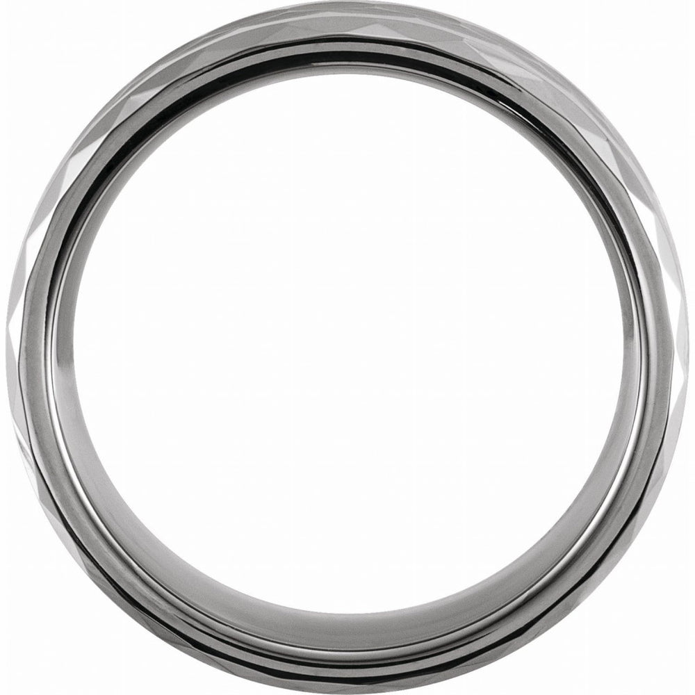 Tungsten 8mm Faceted Band