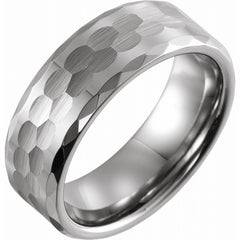 Tungsten 8mm Faceted Band
