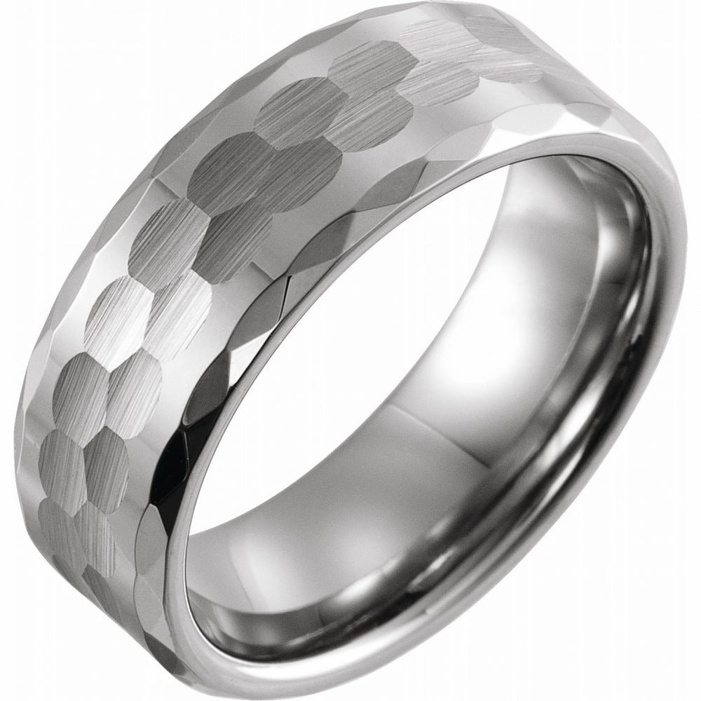 Tungsten 8mm Faceted Band