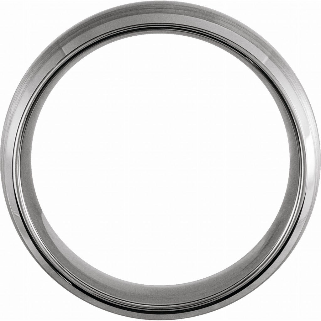 Tungsten 8mm Beveled-Edge Band with Satin Finish