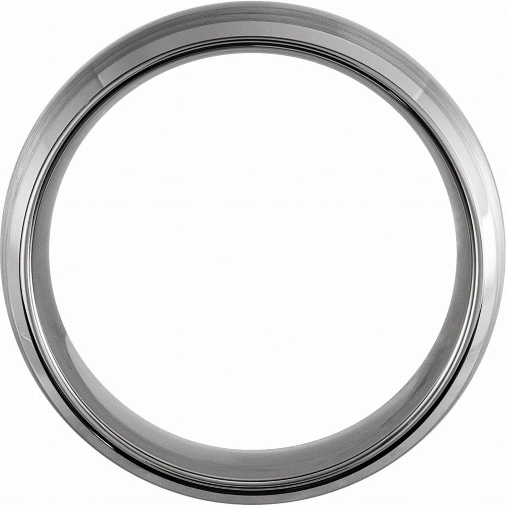 Tungsten 8mm Beveled-Edge Band with Satin Finish