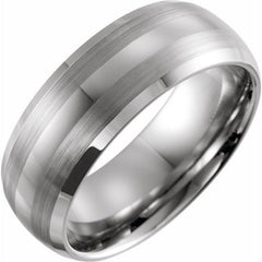 Tungsten 8mm Beveled-Edge Band with Satin Finish