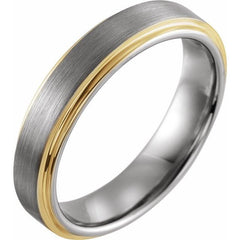 18K Yellow Gold PVD Tungsten 5mm Band