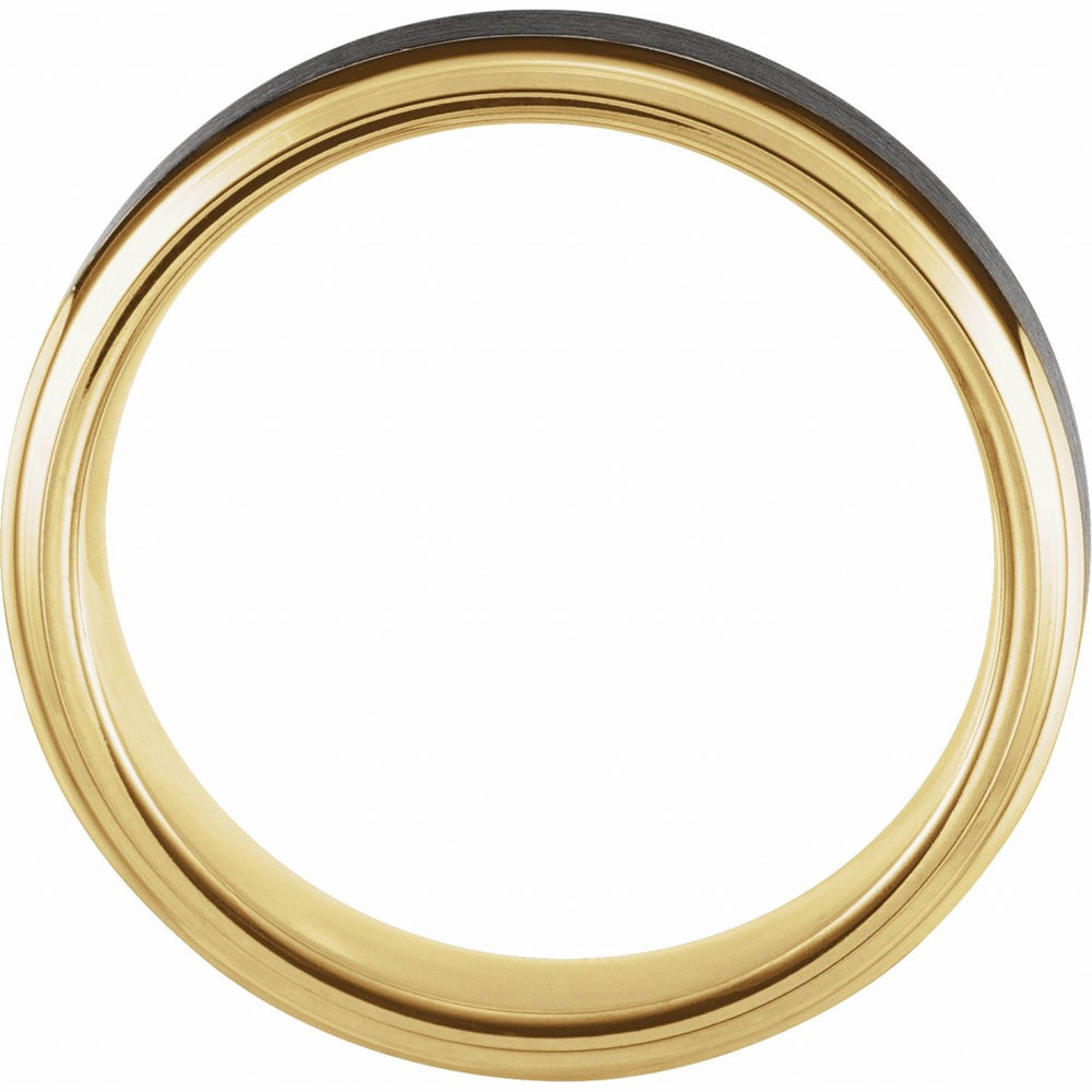 18K Yellow Gold PVD and Black PVD Tungsten 4mm Band