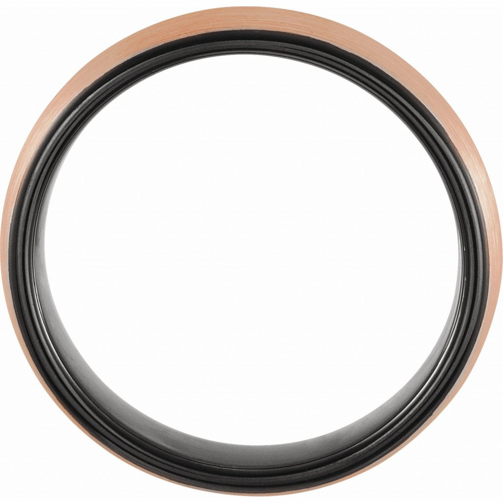 18K Rose Gold PVD and Black PVD Tungsten 4mm Band