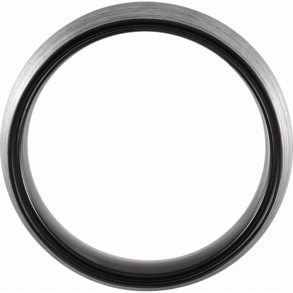 Black PVD Tungsten 6mm Band with Satin Finish
