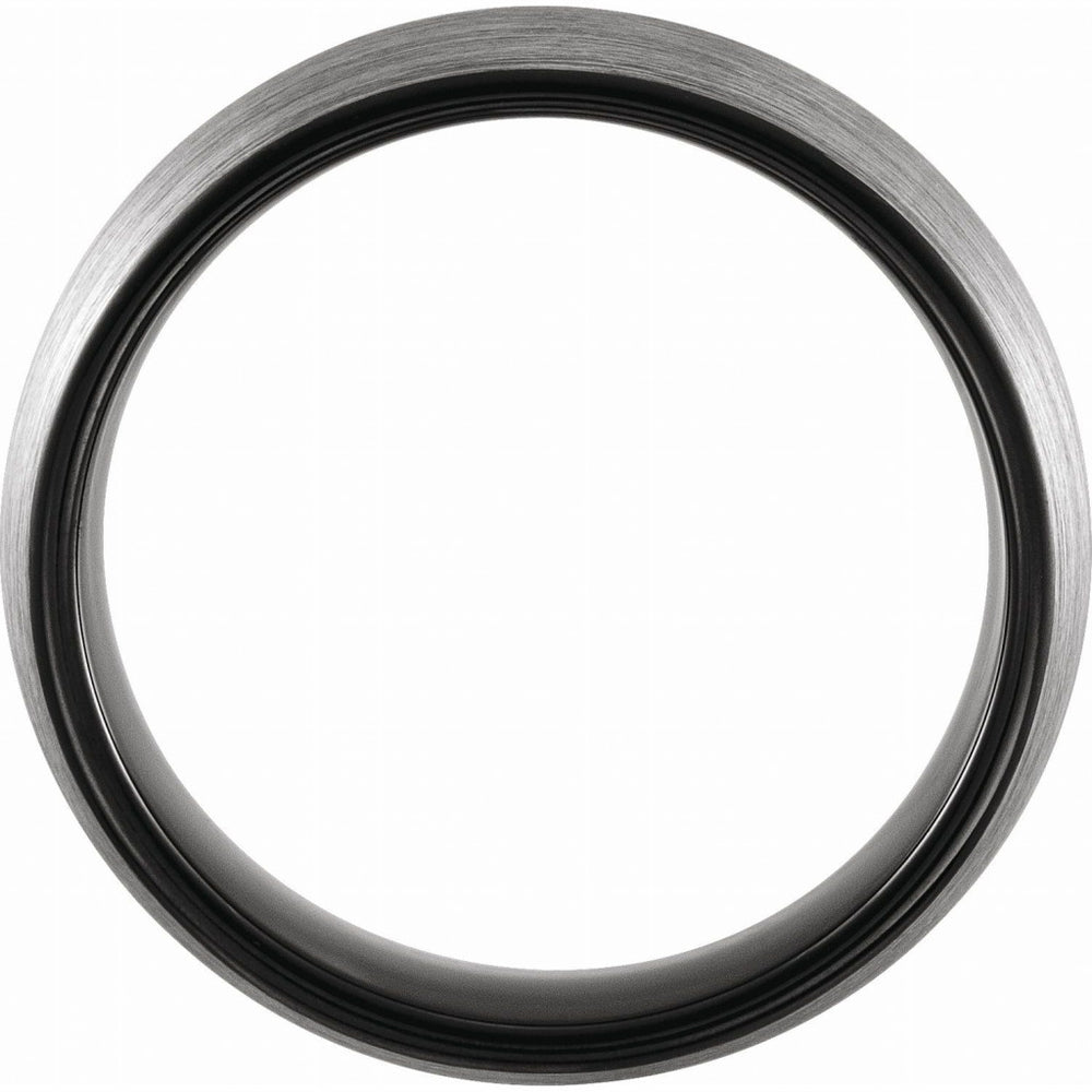 Black PVD Tungsten 6mm Band with Satin Finish