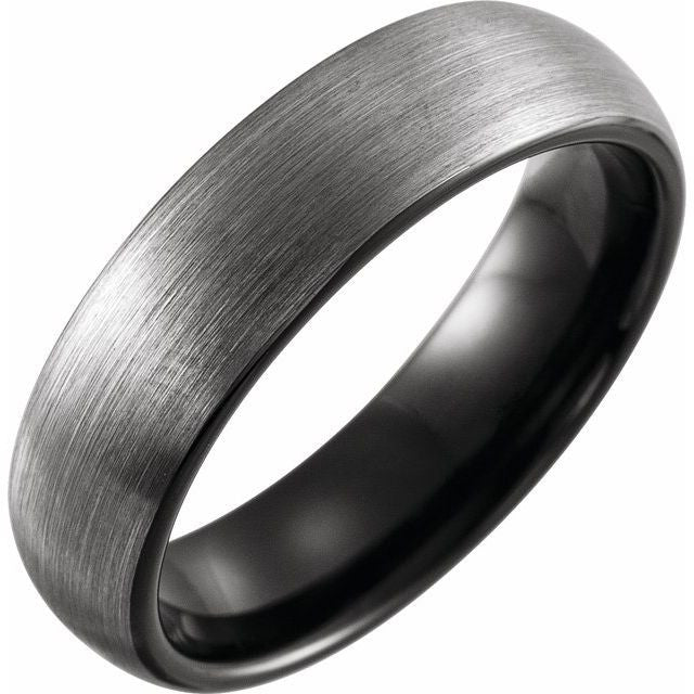 Black PVD Tungsten 6mm Band with Satin Finish