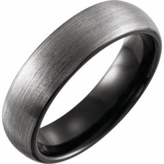 Black PVD Tungsten 6mm Band with Satin Finish