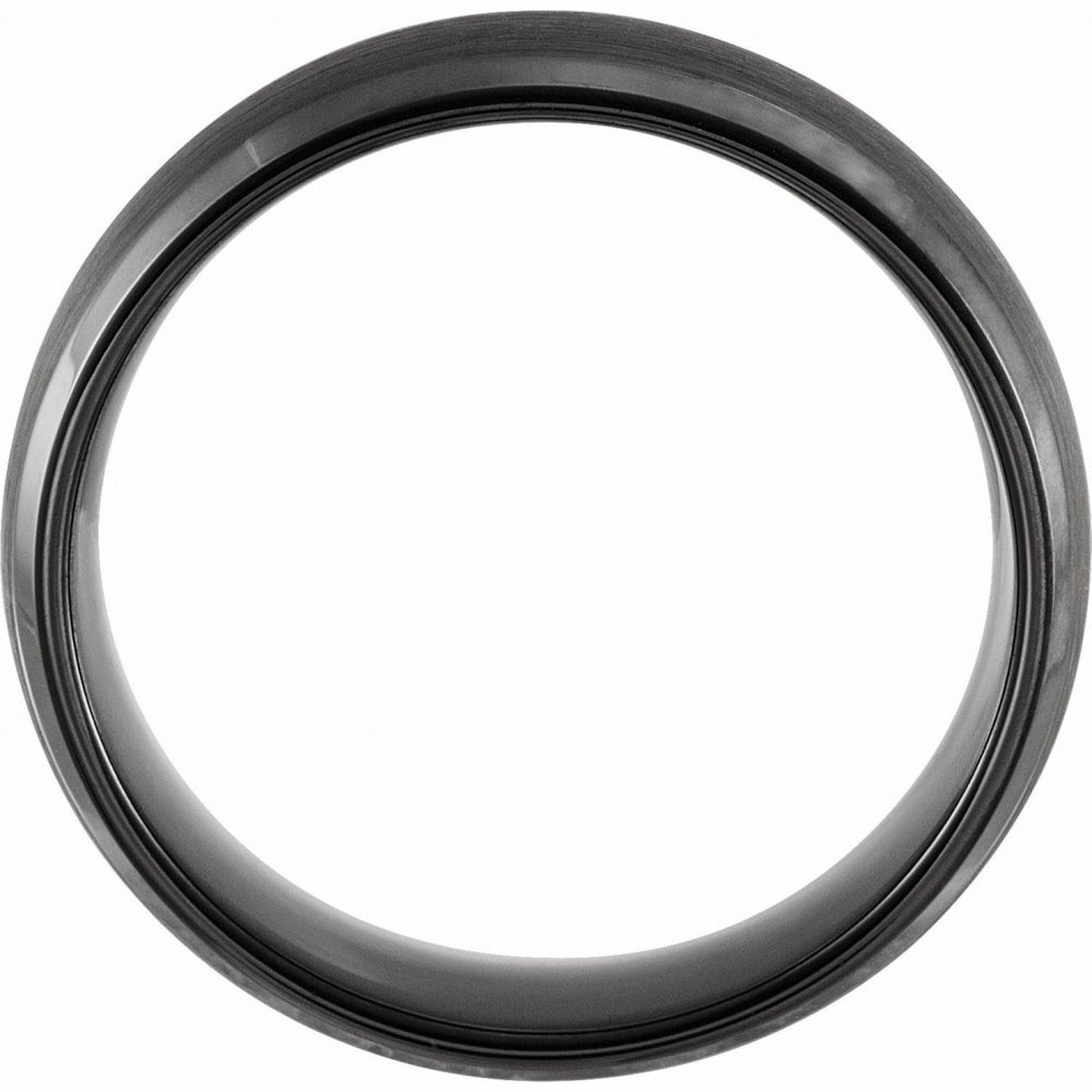 Black PVD Tungsten 6mm Beveled-Edge Band
