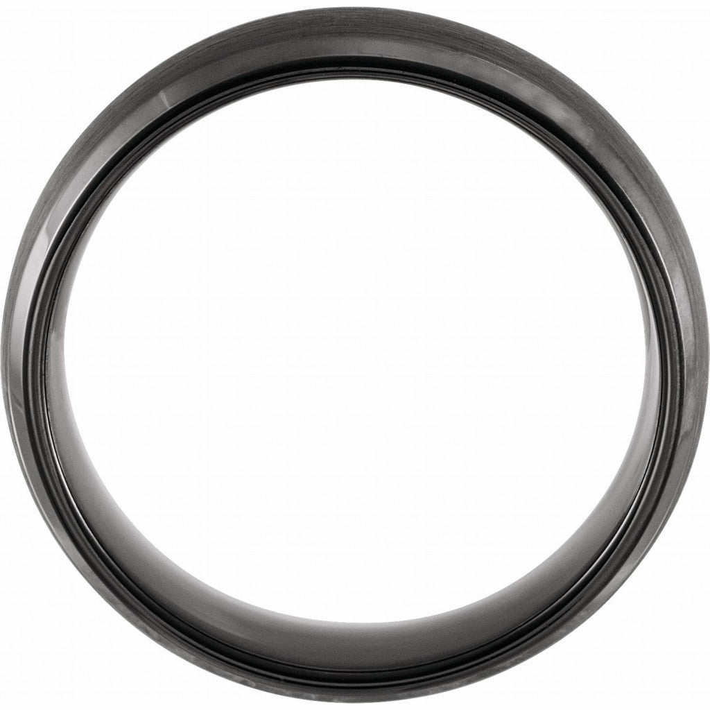 Black PVD Tungsten 6mm Beveled-Edge Band