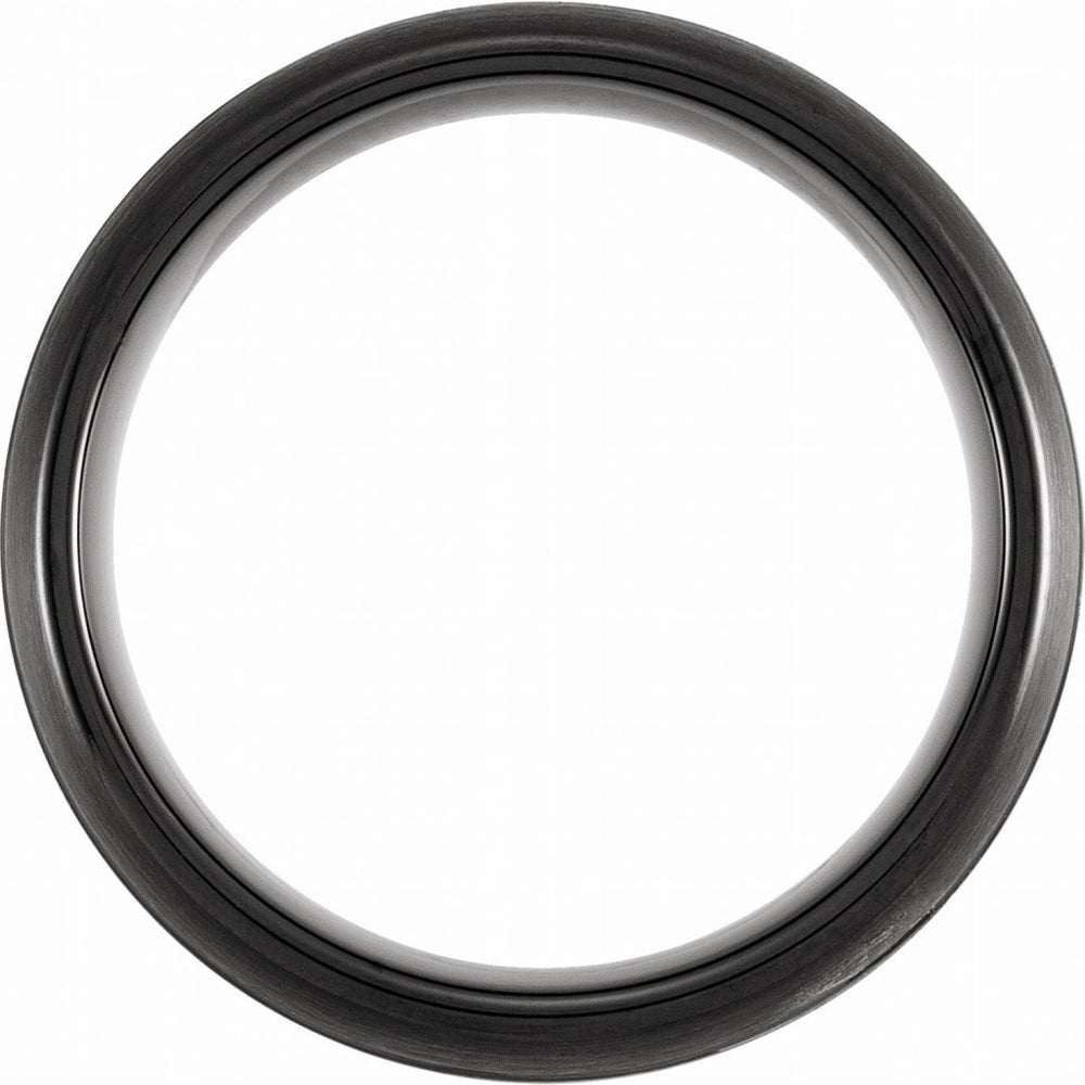 Black and Blue PVD Tungsten 8mm Grooved Band