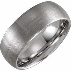 Tungsten 8mm Domed Band with Satin Finish