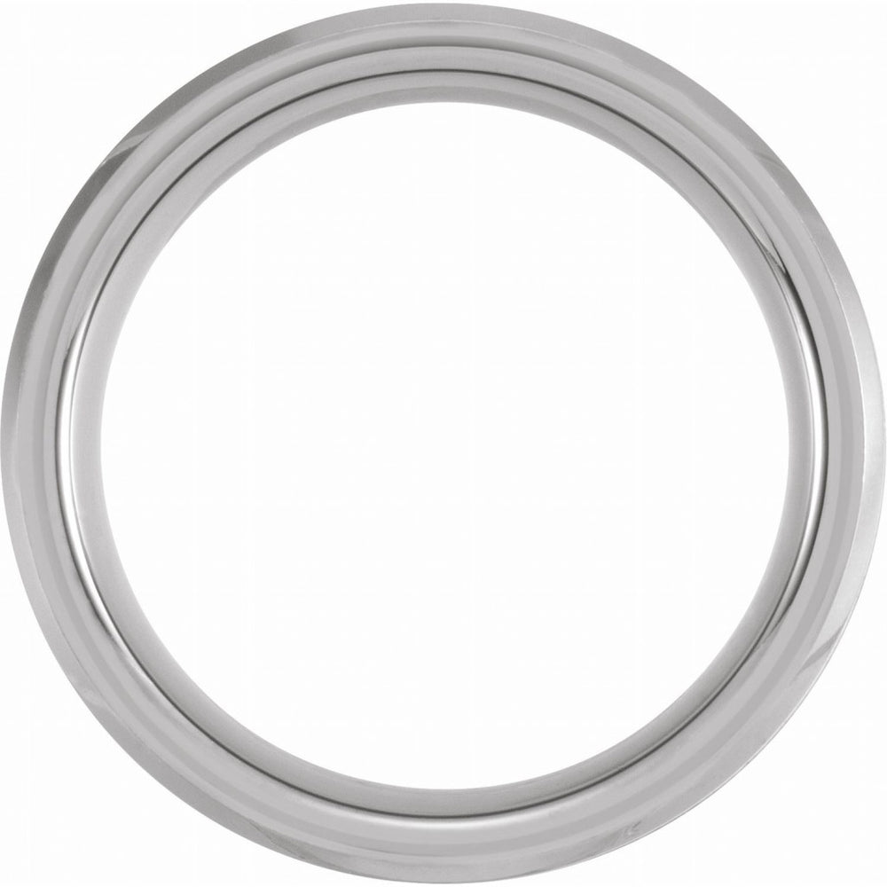 Tungsten 8mm Beveled-Edge Band with Acacia Wood Inlay