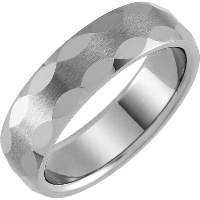 Tungsten 8mm Faceted Band