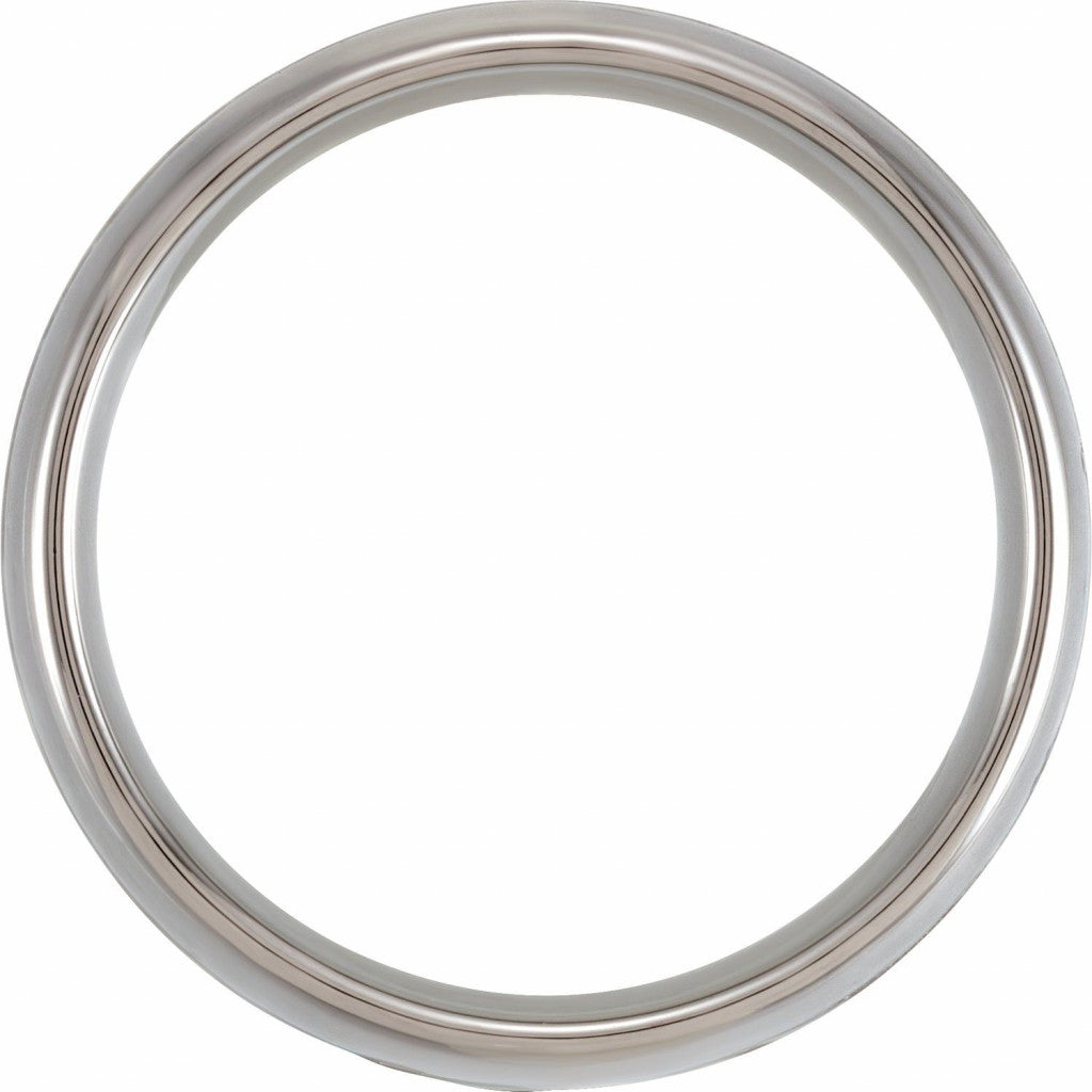 Tungsten 8mm Domed Band with Pearl Shell Inlay
